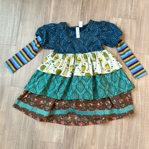 Matilda Jane Quiet Green Tiered Dress size 6 ~ Paint by Numbers 2013